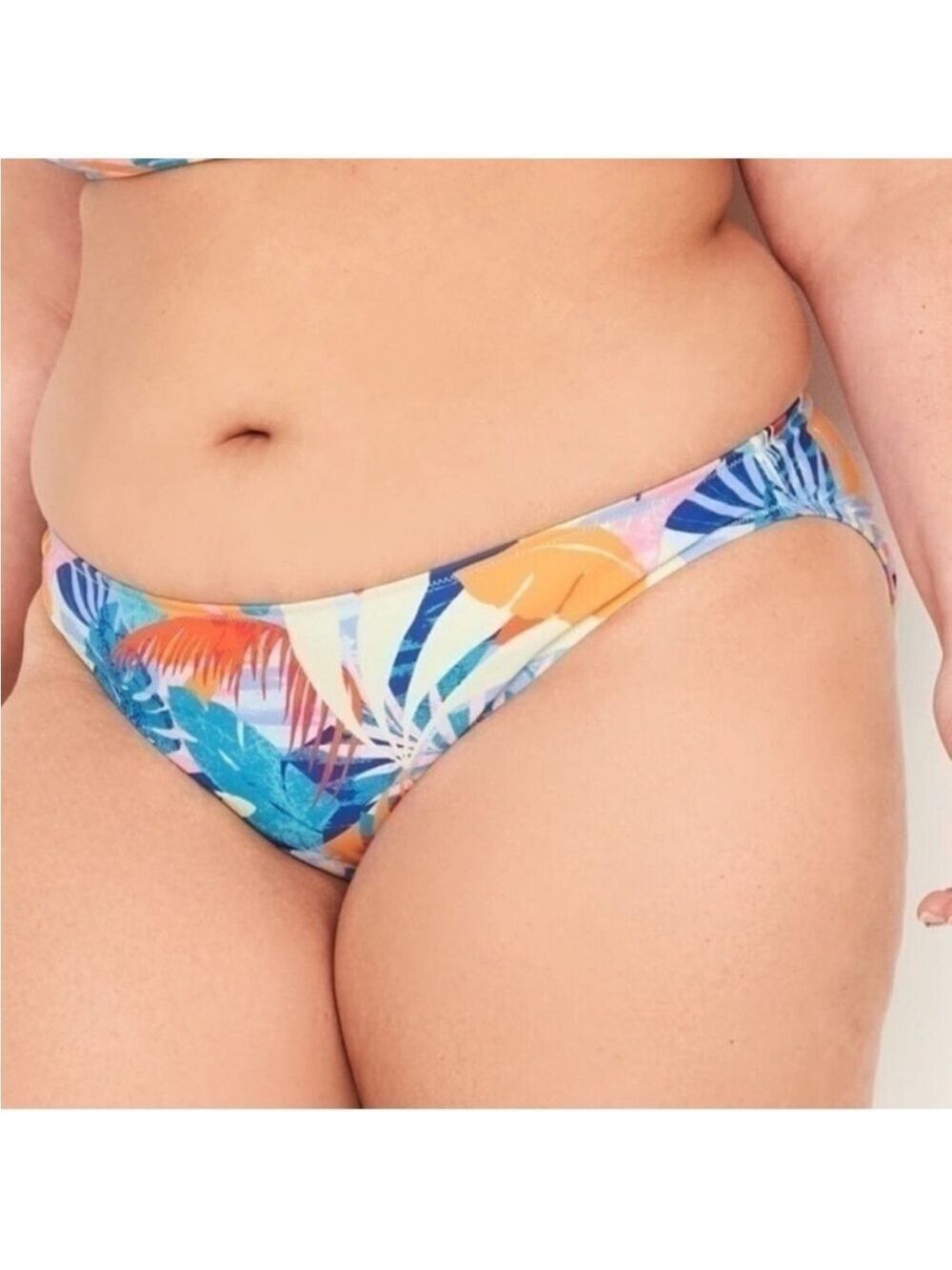 SET of 4 brand new bikini bottoms size XXL tropical ribbed terry blue white NWT